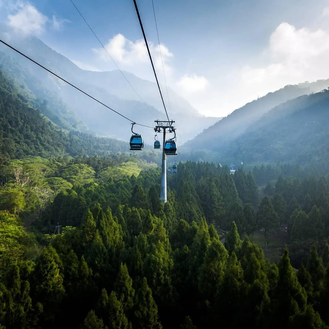 Kartepe Teleferik hattı ormanla kaplı vadinin üzerinden geçerken