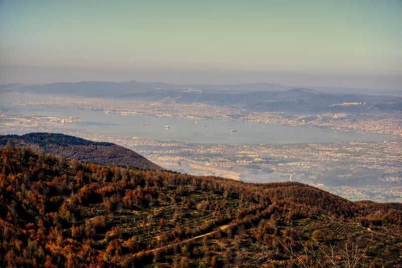 Kuzuyayla'dan İzmit Körfezi yönüne gün batımı manzarası